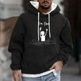 thumbnail image 2 of Riecok Mens Hoodies Pullover Drawstring Solid Color Long Sleeve Tops with Pocket Comfortable Hooded Coat Black 4XL, 2 of 5