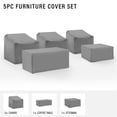 thumbnail image 2 of Pemberly Row Housses Ensemble de 5 Pcs en Vinyle pour Sectionnel d'Extérieur, Gris, 2 of 10