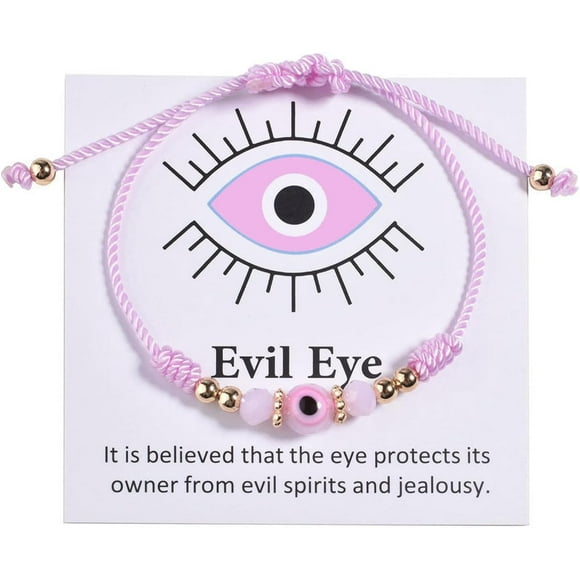 HAHDAXIA Evil Eye Bracelet for Women Pink Evil Eye Bracelet Mal De Ojo Bracelets for Teen Girls