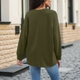 thumbnail image 3 of Lmnyox V Neck Sweatshirts for Women Fashion Loose Long Sleeve Solid Pullover Shirts Casual Basic Tops, 3 of 7