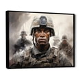 thumbnail image 2 of Designart "In The Military Line I" Army Floater Framed Wall Art Living Room, 2 of 7