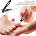 thumbnail image 4 of Nail clippers 16mm wide jaw opening for thick nails stainless steel black, 4 of 5