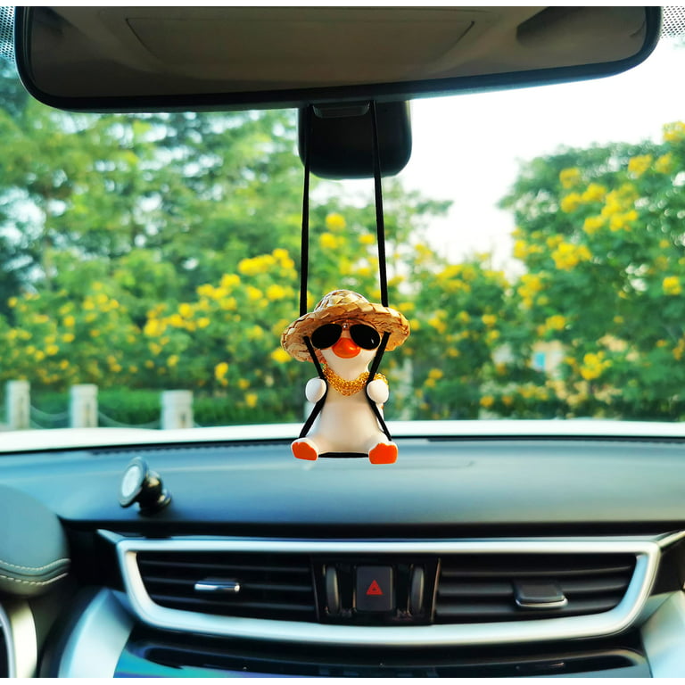 Swinging Duck Car Hanging Ornament, Car Mirror Hanging Accessories, Cute  Car Decor Car Charm Pendant Rear View Mirror Accessories Car Interior