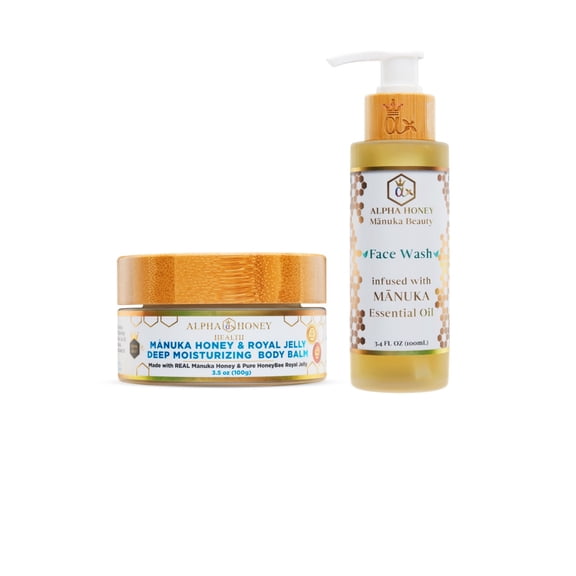 Manuka Beauty Face Wash & Manuka Honey Royal Jelly Body Butter by Alpha Honey Health