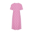 thumbnail image 4 of Vestido Casual Pantalones para Mujeres Vestido de Cuello Alto Cintura Elástica Cuello en V Manga Corta Polka Dot Cuello Redondo Top, 4 of 5