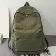 thumbnail image 1 of mochila escolar Campus Mochila Lona Color sólido Adolescentes Cremallera Bolsillo antirrobo Verde militar Verde, 1 of 9