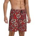 thumbnail image 2 of Kdxio Snake Print Mens Sleep Shorts Bottoms Soft Comfy Pajama Wear Pants with Drawstring Pockets, 2 of 7