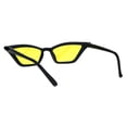 thumbnail image 2 of Womens Narrow Retro Mod Cat Eye Plastic Sunglasses Black Yellow, 2 of 4