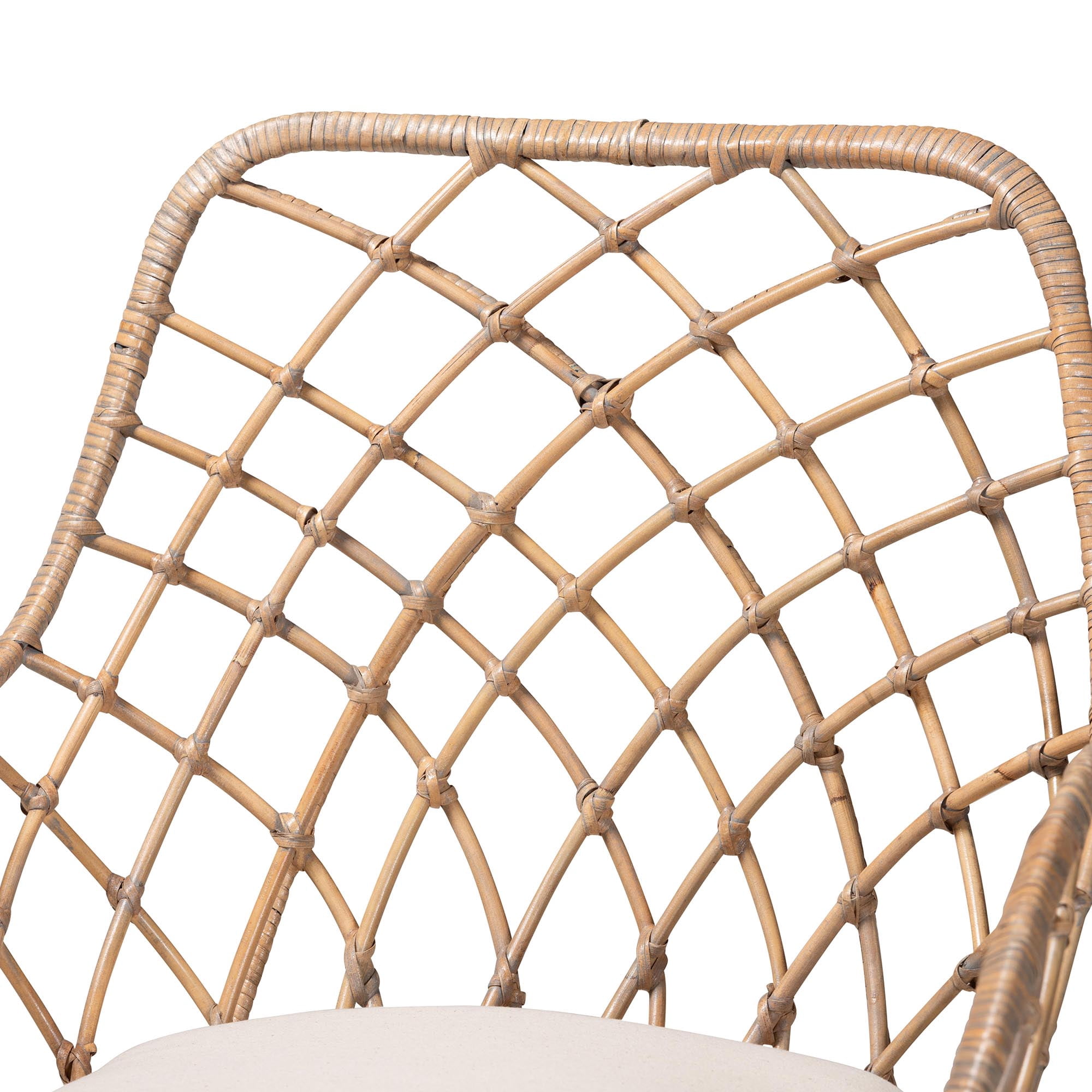 bali & pari Ballerina Rattan BOHO Dining Chairs, Set of 2, Greywash