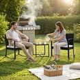 thumbnail image 5 of Homall 3 Pieces Outdoor Rocking Chairs, PE Rattan Chairs with Cushions and Coffee Table Conversation Set, 5 of 7