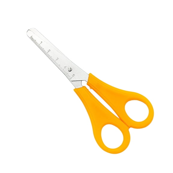 Portable Small Craft Scissors, Stainless Steel Safety Precision Scissors for Paper Cutting, Office DIY and Scrapbooking Supplies A#079 Orange