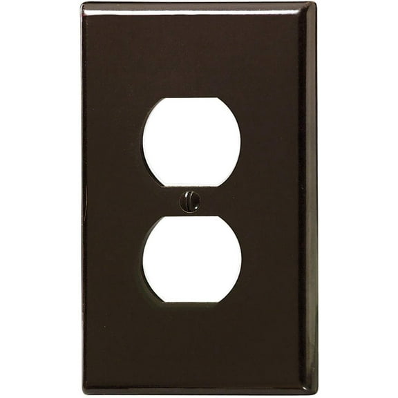 Leviton Duplex Receptacle Wall Plate 85103 Oversized Traditional - Brown, 1-Gang, Pack of 1