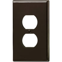 Leviton Duplex Receptacle Wall Plate 85103 Oversized Traditional - Brown, 1-Gang, Pack of 1