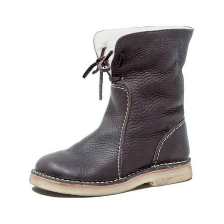 

YCCOTO Women s Fleece Snow Ankle Boots Comfy Booties Lace Up Winter Warm Thermal Shoes