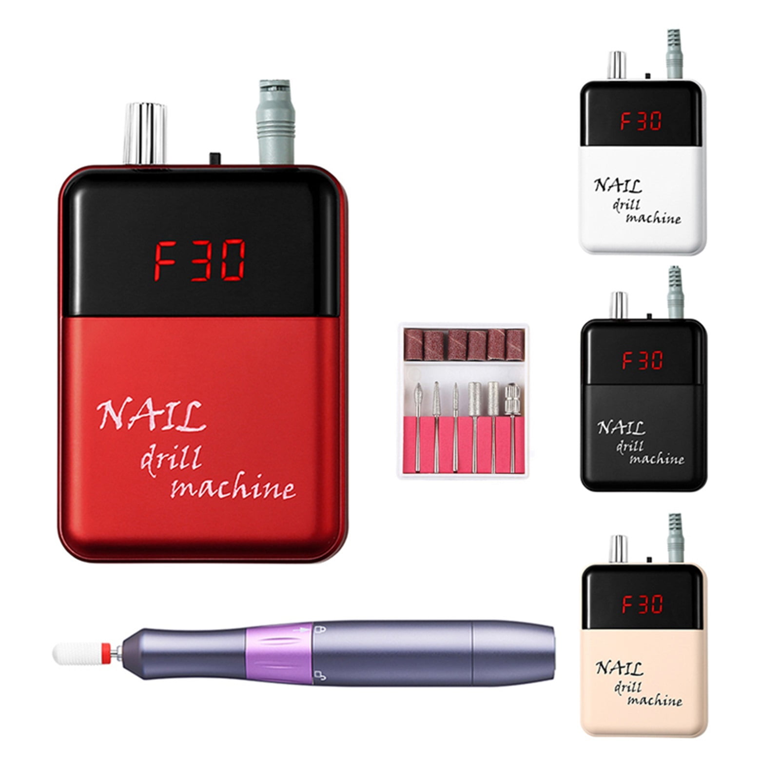 Portable Rechargeable Nail Drill Machine, Electric Nail File For Manicure, Electric Manicure Drill Nail Polisher With LCD Display ,Low Noise