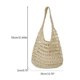 thumbnail image 3 of Large Shoulder Bags for Women Straw Hollow Handbags Tote Bags Reusable Casual Shopping Bag apricot, 3 of 4