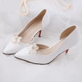 thumbnail image 3 of White Wedding Flower Shoe Buckle with Rhinestone and Artificial Pearls for Durable Decorative Use 1, 3 of 8