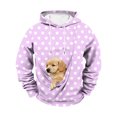 thumbnail image 6 of Lcziwo Mens Hoodies with Pet Pocket Fall Winter Warm Kangaroo Pouch Pullover Polka Dot Print Casual Cozy Soft Sweatshirt Trendy Clothes Purple,XXL, 6 of 6