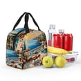 thumbnail image 4 of KLL Coastal Style Garden Villa Print Insulated Lunch Bag Women, Reusable Cute Tote Lunch Box for Adult & Men, Leakproof Cooler Lunch Bags for Work Office Travel Picnic, 4 of 5