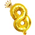 thumbnail image 1 of Números de Papel de con Decoración de de Cumpleaños, Adornos , Accesorios para fotografía de Recién Nacidos H Yotijar Globo de corona de número dorado, 1 of 7