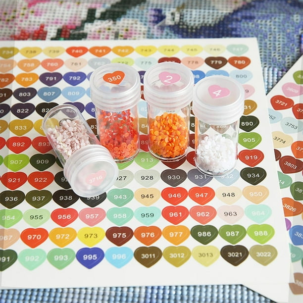 Número de Color Universal Etiquetas Autoadhesivas Craft Durable 447 DMC 26 Letras Etiqueta de Almacenamiento de Pintura de Diamante Pegatinas perfecl Pegatinas de números de colores