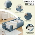 thumbnail image 5 of Deiokin Twin Size Bunny Ear Platform Bed Frame, Upholstered Boucle Fabric Bed Frame with Safety Rail & Storage Pocket, 5 of 10