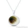 thumbnail image 2 of Oval Faux Seashell Enamel Beachbum Charm 27x22mm (1.1x0.9in) Pendant & Chain Necklace in .925 Sterling Silver, 2 of 2