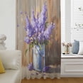 thumbnail image 6 of Lavender Sheer Curtains 108 Inches Extra Long, Spring Floral Purple Watercolor Vintage Light Filering Curtains, Privacy Drapes Simi Floor to Veiling Curtain for Living Room Large Window Treatment, 6 of 9