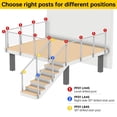 thumbnail image 3 of Muzata 4pack Cable Railing Post Side Mounted 30 Degree Angle Stairs Right-Side Upstairs Square Brushed 36''x2''x2'' Pre-Drilled Wood Concrete Deck Balustrade PF01 LA4S, 3 of 5