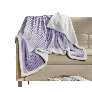 Plazatex Corduroy Sherpa All Season Decorative Throw Blanket 50" x 60" Lilac