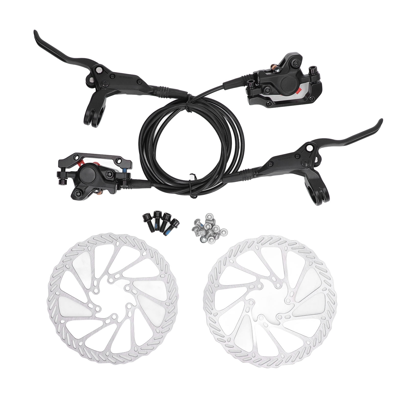 2pcs Electric Bike Hydraulic Disc Brakes 4 Piston Front Rear Oil
