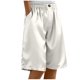 thumbnail image 2 of Neewe Womens Wide Leg Pants Casual Knee Length Pants Summer Satin Elastic Waist Comfy Shorts with Pockets, 2 of 6
