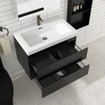 thumbnail image 3 of Angela 30" Wall-Mounted Bathroom Vanity in Matte Black with White Basin, 3 of 14