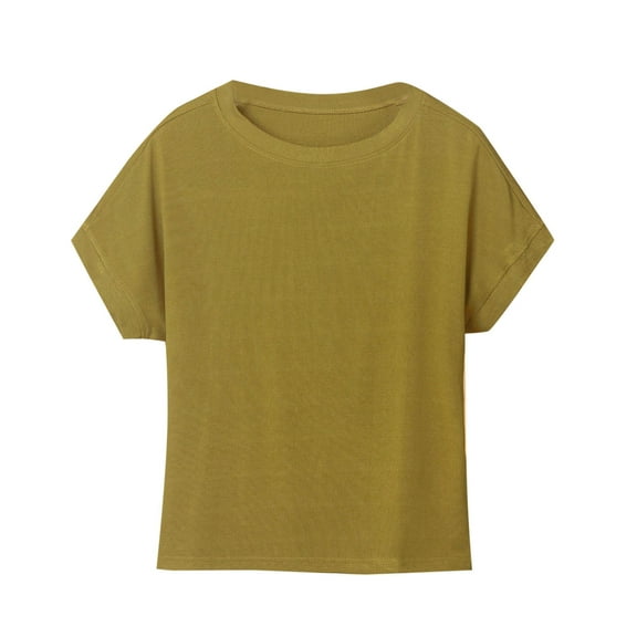 fatyb Womens Plus Size Crew Neck T-Shirts Short Sleeve Comfy Tee Blouses Summer Lounge Pajama Shirts