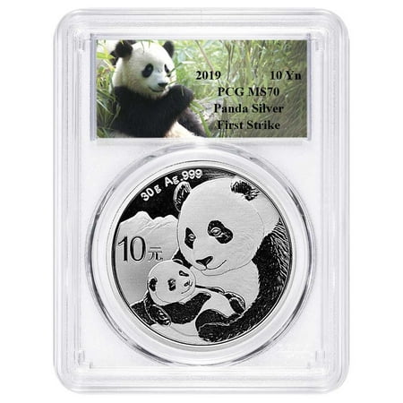 2019 10 Yuan Silver China Panda PCGS MS70 Panda First Strike Label