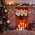 thumbnail image 5 of Calcetines navideños de Papá Noel, decoración navideña clásica y bolsa para dulces., 5 of 5