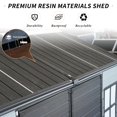 thumbnail image 4 of 8x4 FT Resin Storage Sheds Outdoor with Floor, Waterproof Plastic Sheds with 2 Windows and Lockable Door, Top Light Transmission Tool Shed for Backyard, Patio, Poolside, Bike, Gray, 4 of 7