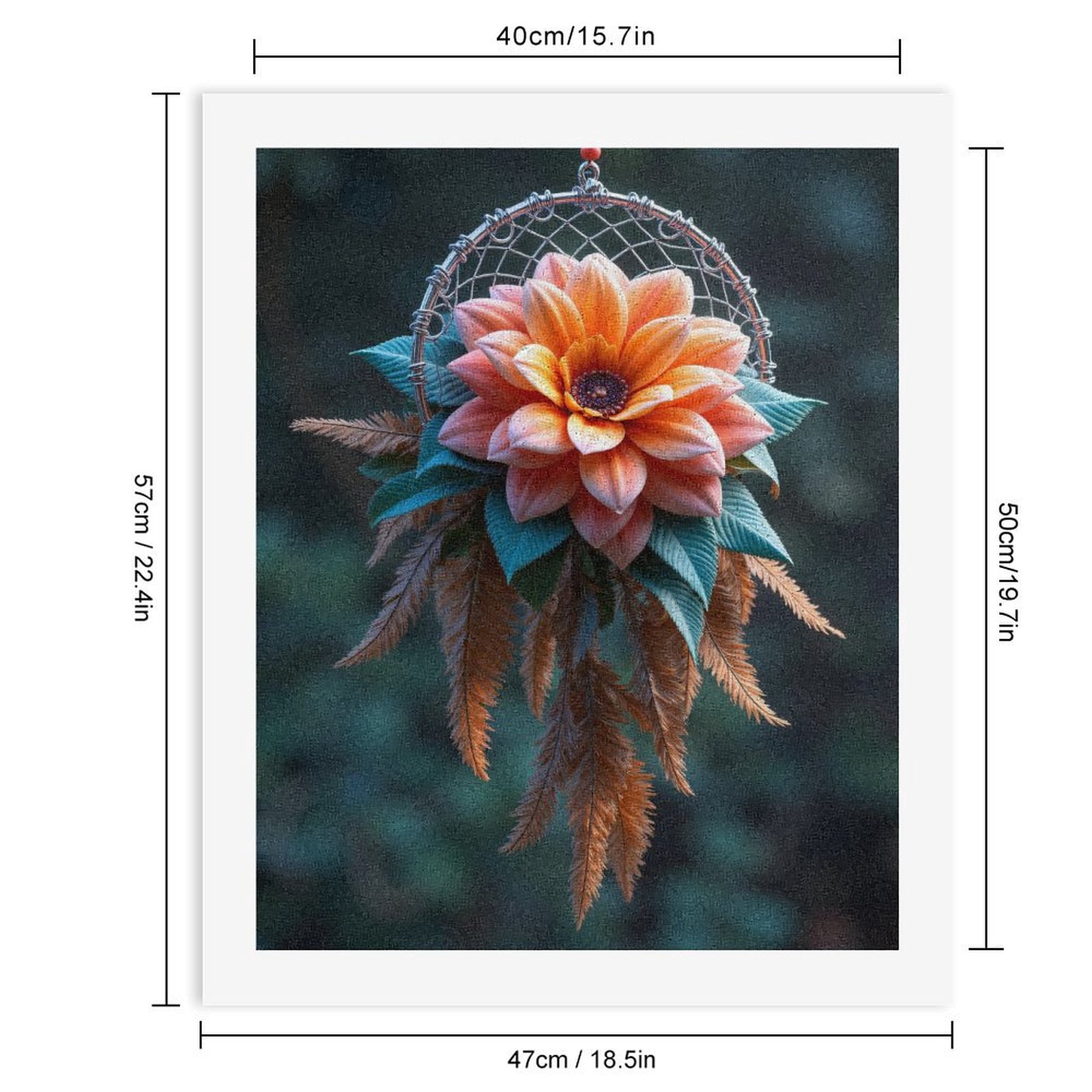 Paint By Numbers Kit for Adults Beginner - DIY Floral Dreamcatcher Art Display Canvas Painting Kits for Adults, Frameless Paint By Number for Adults for Home Wall Decor 16x20 Inch