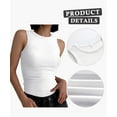 thumbnail image 3 of TEMOFON Women's Crewneck Ribbed Tank Tops Summer Casual Basic High Neck Sleeveless Slim Fit Crop Tops, 3 of 6