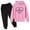 Pink, variant on Piuwrlz Kid Sweatsuits 2pcs Sets Girls Boys Hoodieds and Sweatpants Jogger Set Printed Hood Activewear Set Black Size 9 Years