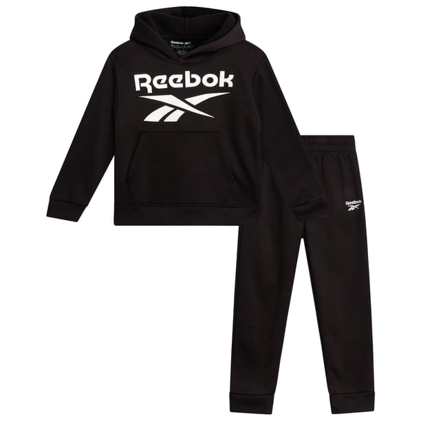 Conjunto de ropa Reebok para bebés de 2 piezas, sudadera con capucha y pantalones deportivos, talla 4T