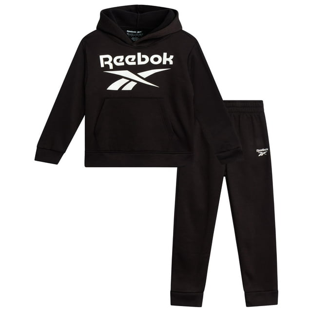 Conjunto de ropa Reebok para bebés de 2 piezas, sudadera con capucha y pantalones deportivos, talla 4T