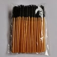 thumbnail image 1 of Juego de 50 cepillos desechables para pestañas, minicepillos flexibles en espiral para extensiones de pestañas, varita dorada, cabezal de cepillo negro., 1 of 7