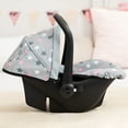 thumbnail image 2 of Bayer Design Dolls: Deluxe Car Seat - Grey, Pink, Stars - Accessory For Dolls Up To 18", Retractable Sunshade, Seat Belt, Hard Shel, Kids Toy, Age 3+, 2 of 6