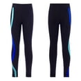 thumbnail image 4 of Aislor Girl's Active Leggings Elastics High Waist Yoga Gymnastics Athletic Skating Pants Size 6-16 Black&Blue 14, 4 of 7