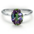 thumbnail image 3 of Gem Stone King 14K White Gold Green Mystic Topaz Solitaire Engagement Ring for Women | 2.30 Cttw | Oval 9X7MM | Gemstone November Birthstone | Size 6, 3 of 6