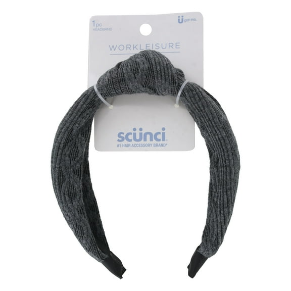 Scunci Workleisure Cable Text Knotted Headband, Gray, 1-Piece