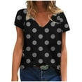 thumbnail image 3 of SROBPTY Womens T-Shirts Fashion Print V Neck Short Sleeve Loose Summer Tops for Everyday Wear, 3 of 5