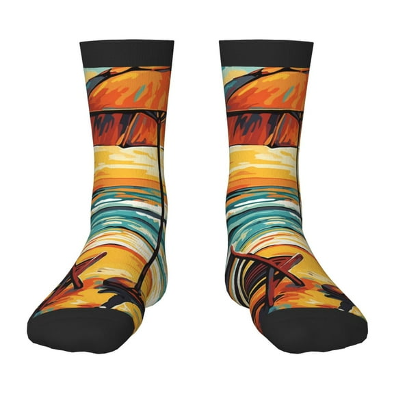 Naloa Beach Umbrella Sunset Kids Socks Unisex Kids and Toddlers' Crew Socks, ,1 Pairs