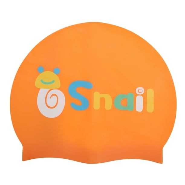 Gorro de natación de silicona de caracol de dibujos animados único 1 Pc Naranja
